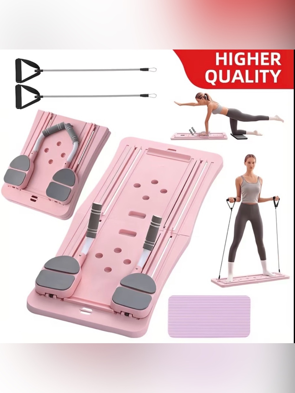 8-in-1 Folding Pilates Board with Resistance Bands | Home Fitness Equipment NEW
